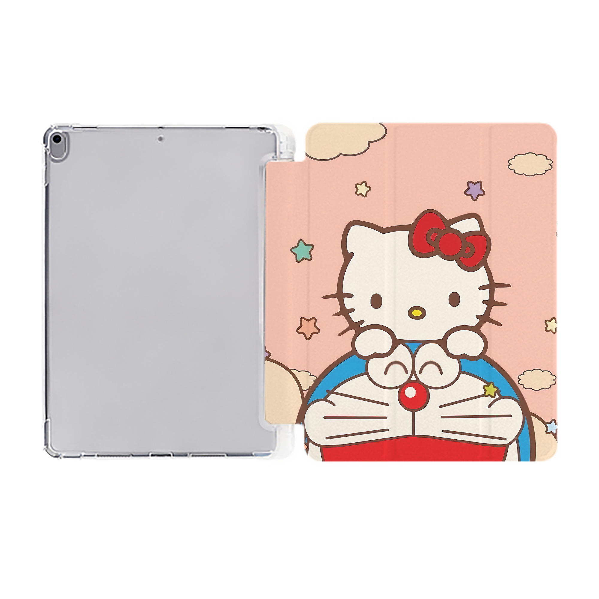 （画像用） ドラえもん Doraemon IPad ケース ペン収納付き 三つ折りスタンド PUレザー×シリコン 対応機種9.5/10.5/10.9インチ